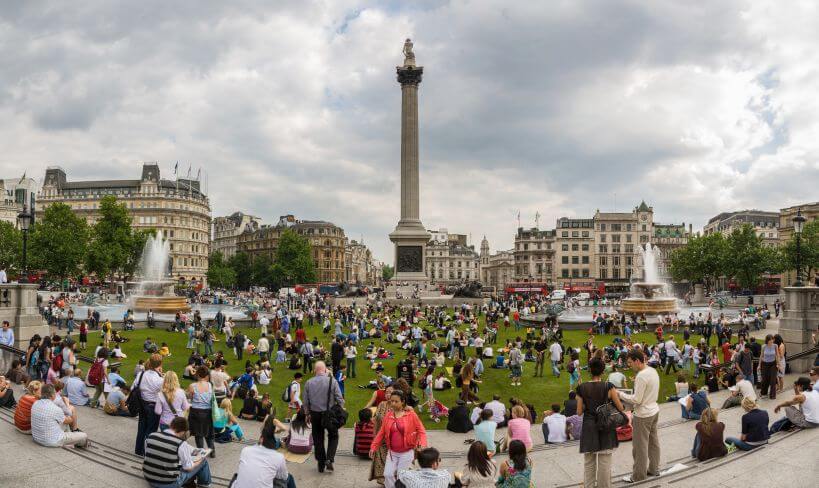 Londyn pociągiem Eurostar - Trafalgar Square Pociągiem do Londynu - Trafalgar Square